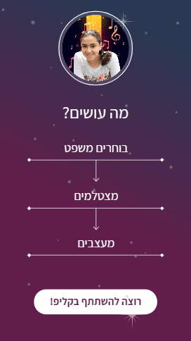 מסך הסבר למשתתפים ClipiClap יוצרים קליפ תמונות