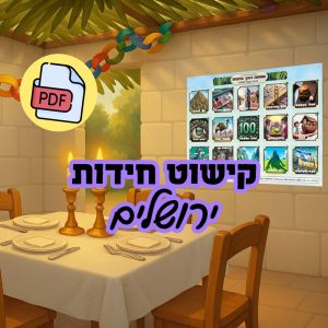 קישוט לסוכה להדפסה עצמית בנושא ירושלים