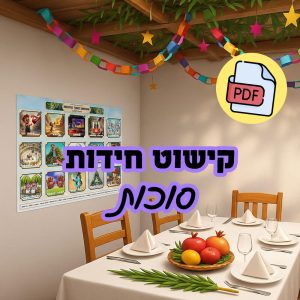 קישוט לסוכה להדפסה עצמית בנושא סוכות